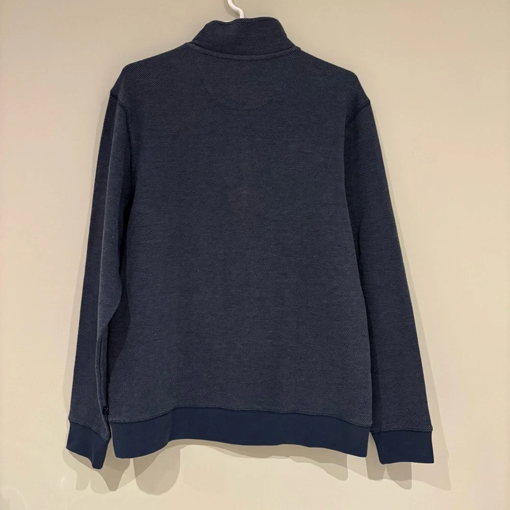 Denver Hayes Men's Dark Blue Half Zip-Up Sweater - Picture 5 of 7